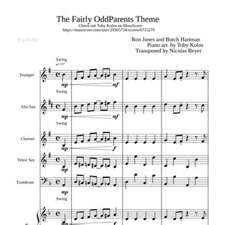 Free Fairly Odd Parents Theme by Ron Jones sheet .